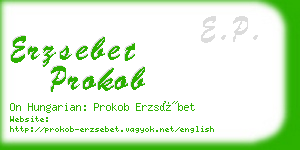 erzsebet prokob business card